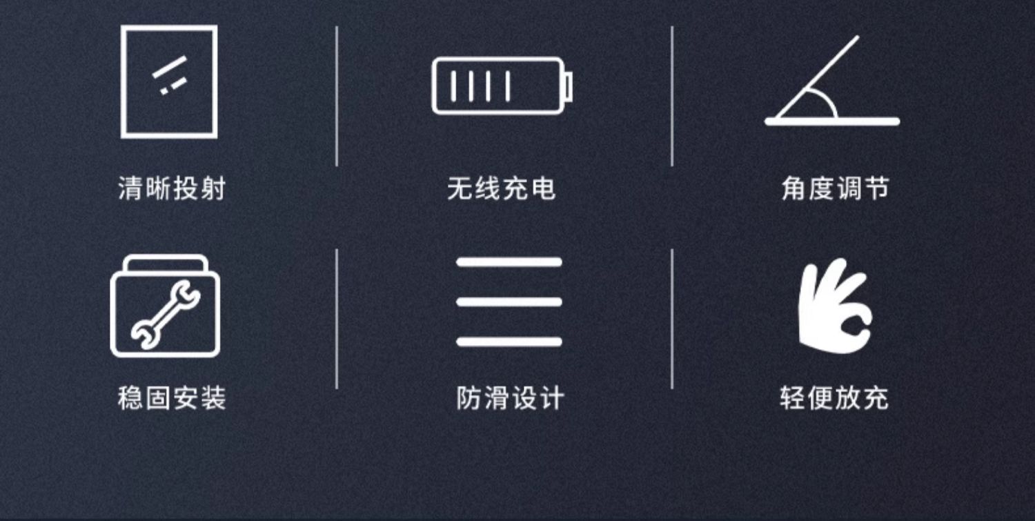 Suitable for Hud Head-Up Display Car Navigation Wireless Charging Mobile Phone Holder Car Foldableing Navigation High-Definition Head-Up Display