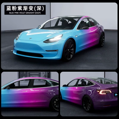 film camouflage color painting gradient Automotive Film - specifications-152x18m-pet-blue-pink-purple-gradient