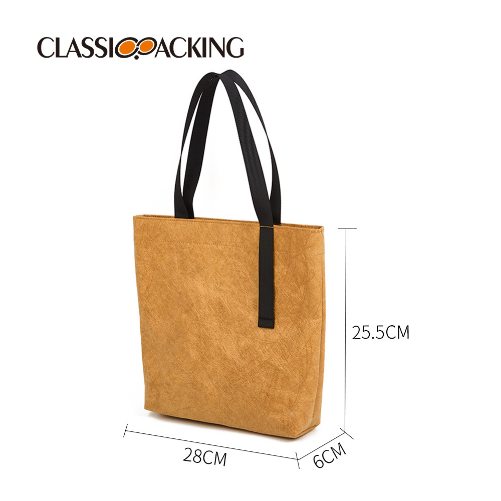 Bolso de mano de papel kraft de un solo hombro Bolso de viaje simple y casual todo-fósforo Bolso de viaje impermeable de gran capacidad con logotipo impreso