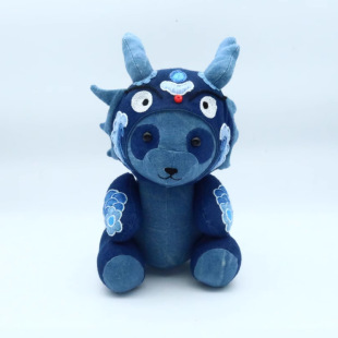 Blue indigo blue dyed Zodiac doll toy animal doll sweet style intangible cultural heritage national gift