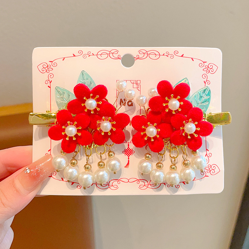 Horquillas Chinas Tradicionales para Niños, Materiales Mixtos, Decorativo, Con Borlas, para Hanfu y Año Nuevo