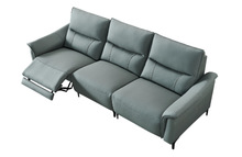 现代简约直排三人位真皮沙发小户型客厅电动功能沙发