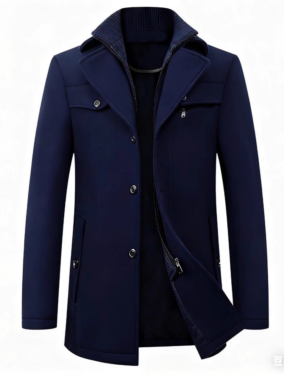 欧米の毛のコート秋のカジュアルな男性の純色のカシミヤのウールのコートはアイロンをかけないで処理します。