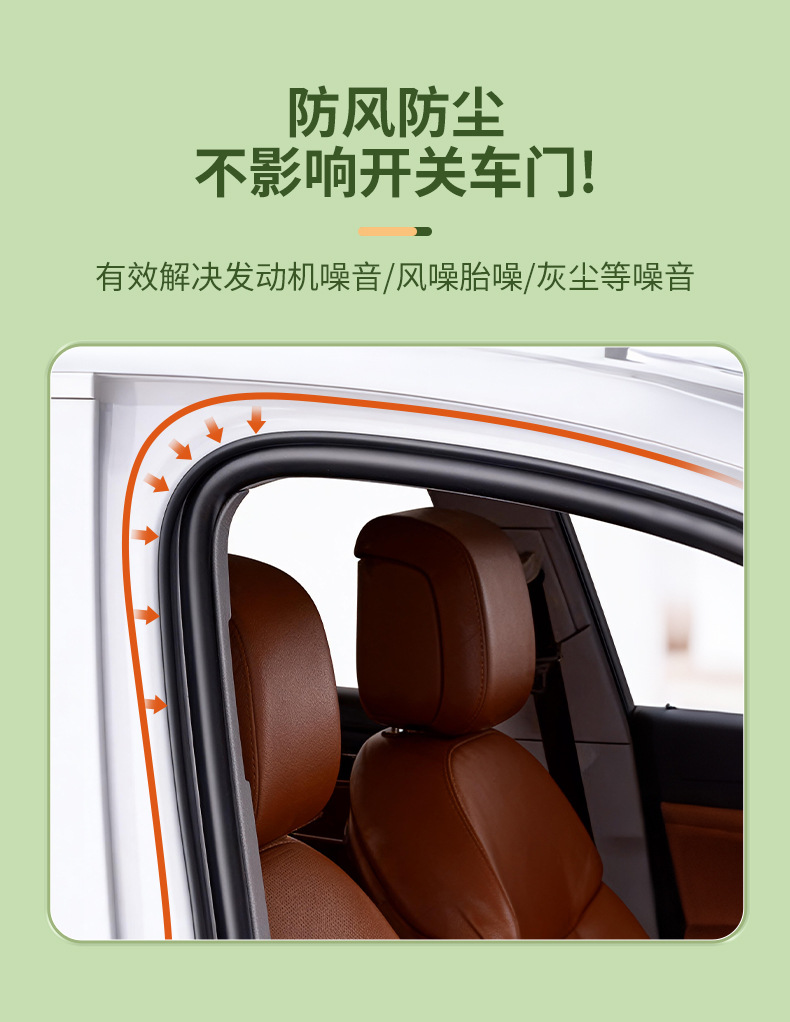 Car Door Sealing Strips, Sound Insulation and Warmth, Self-Adhesive Door and Window Windshield Strips, Door Frame Accessories, Anti-Collision Sealing Strips