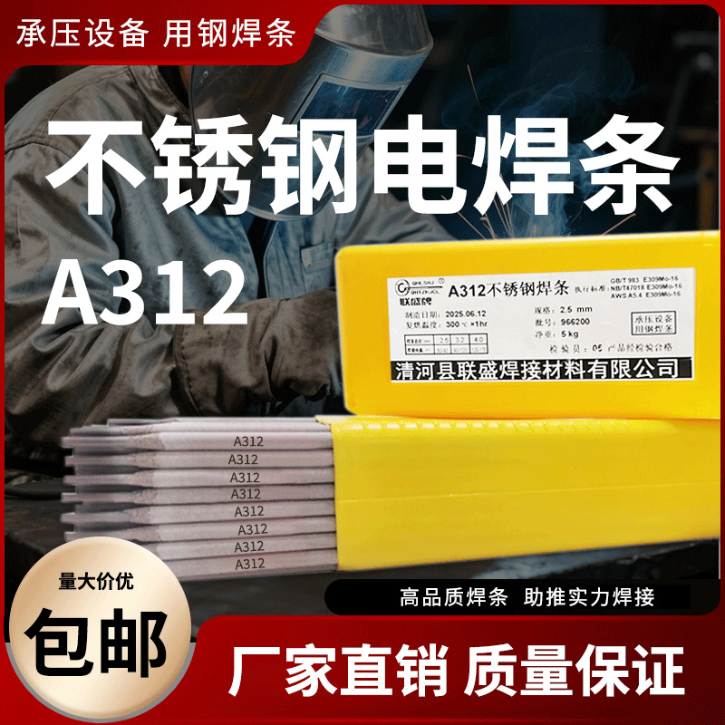 现货供应A312不锈钢焊条	 E309LMo-16不锈钢衬里焊条焊接异种钢