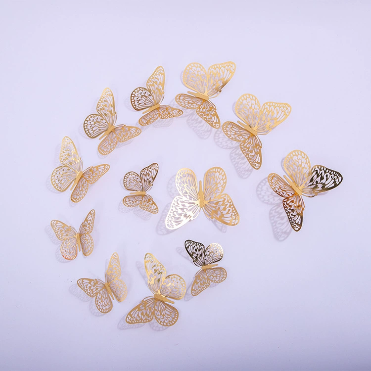 Полуж Butterfly 3D полый имитационный металлический бабочек настенный декор для дома гостиной трехмерная бабочка декоративная наклейка