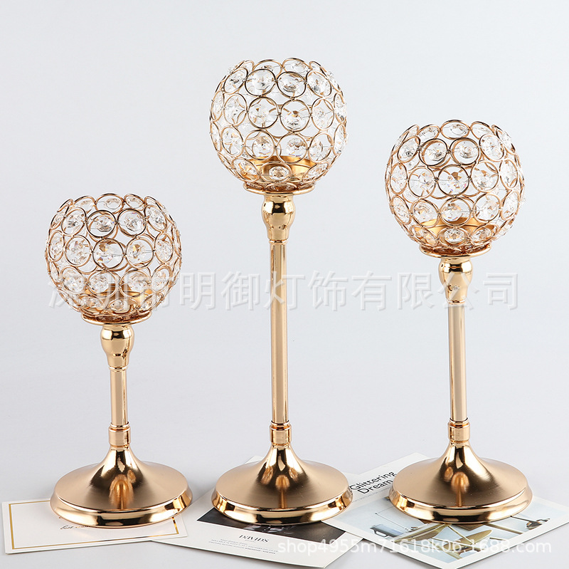 Transfronterizo Amazon estilo europeo de la boda Home Hotel de una sola cabeza accesorios de candelabro de cristal hueco artesanía adornos