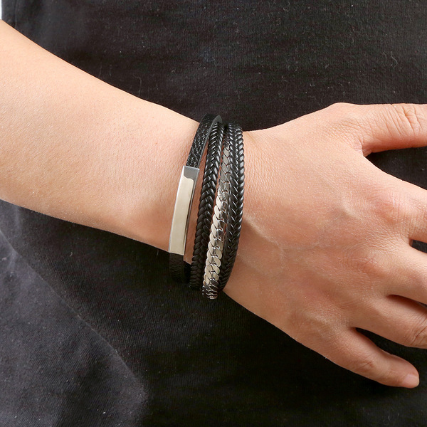 Retro fashionable woven universal bracelet stainless steel handmade