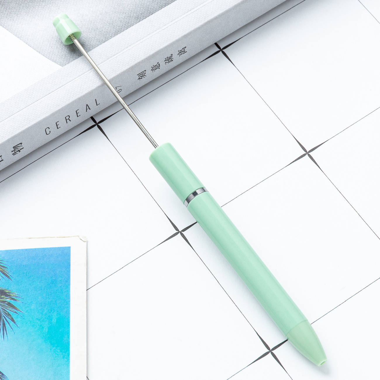 Inventario al por mayor bolígrafo de plástico largo diy bolígrafo de bolas hecha a mano se puede imprimir publicidad personalizada bolígrafo de regalo