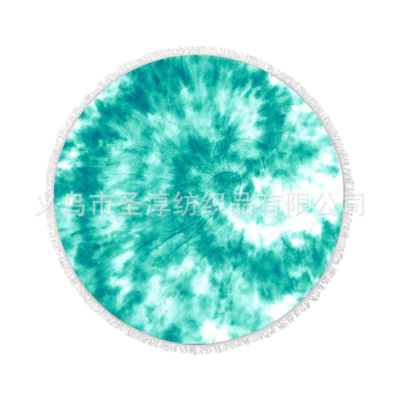 Toalla de playa redonda microfibra con borla impresión imprimible protector solar Toalla de baño fábrica al por mayor