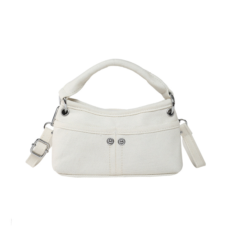 Hong Kong estilo retro bolso denim mujer verano 2026 nuevo estilo casual versátil sensación diaria de hombro mochila