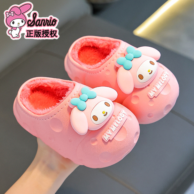 Sanliou zapatillas de algodón de invierno genuinas para niños, niños y niñas, calentamiento, veludo impermeable, zapatos de algodón para bebés Melody.
