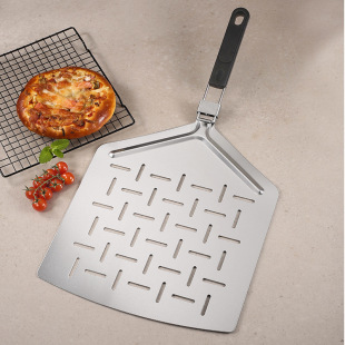 Baking Tools Folding Aluminum Square Hole Pizza Shovel Cake Transfer Shovel Plastic Handle Disassembly Pizza Shovel Manufacturer Wholesale
