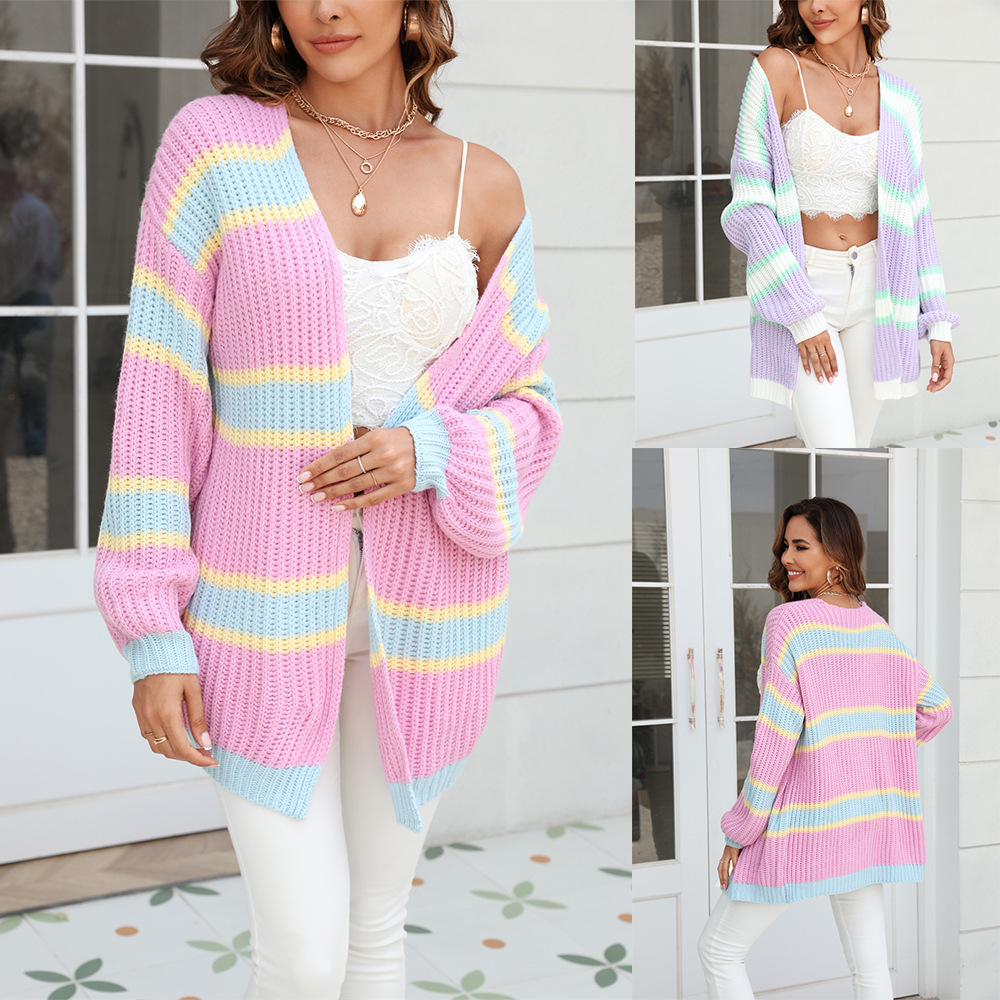 Chaqueta de moda para mujer, estilo nuevo de primavera 2026, para comercio transfronterizo europeo y americano en Amazon, talla grande, con patchwork, tipo cárdigan.
