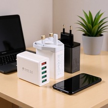多口USB充电器5口旅行充电头QC3.0欧美规适用手机充电器电脑智能