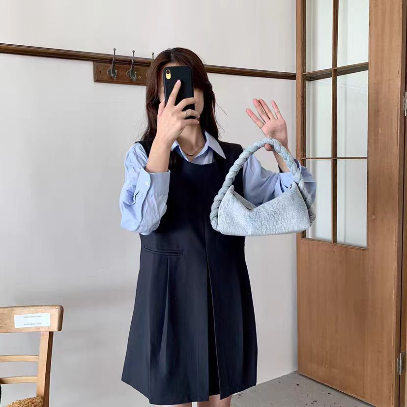 Denim Underarm Bag For Women Dumpling Shoulder Bag With Chain_voghion.com