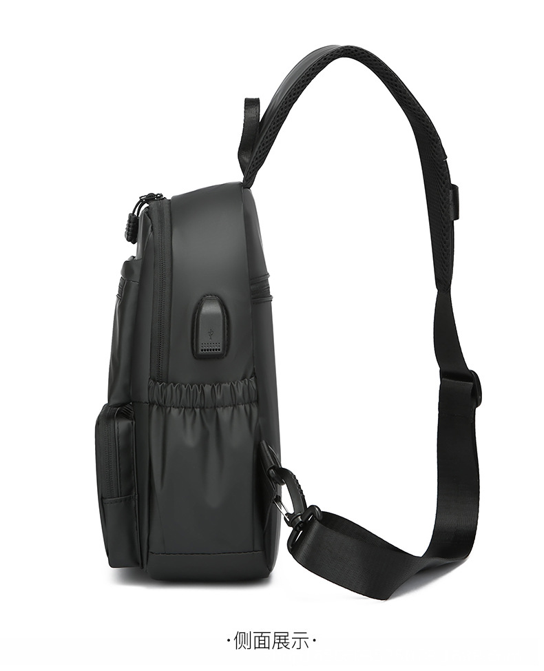 Men's chest bag, crossbody bag, single-shoulder bag, multi-functional large-capacity men's bag, water-resistant chest bag, small bag, cross-border undefined