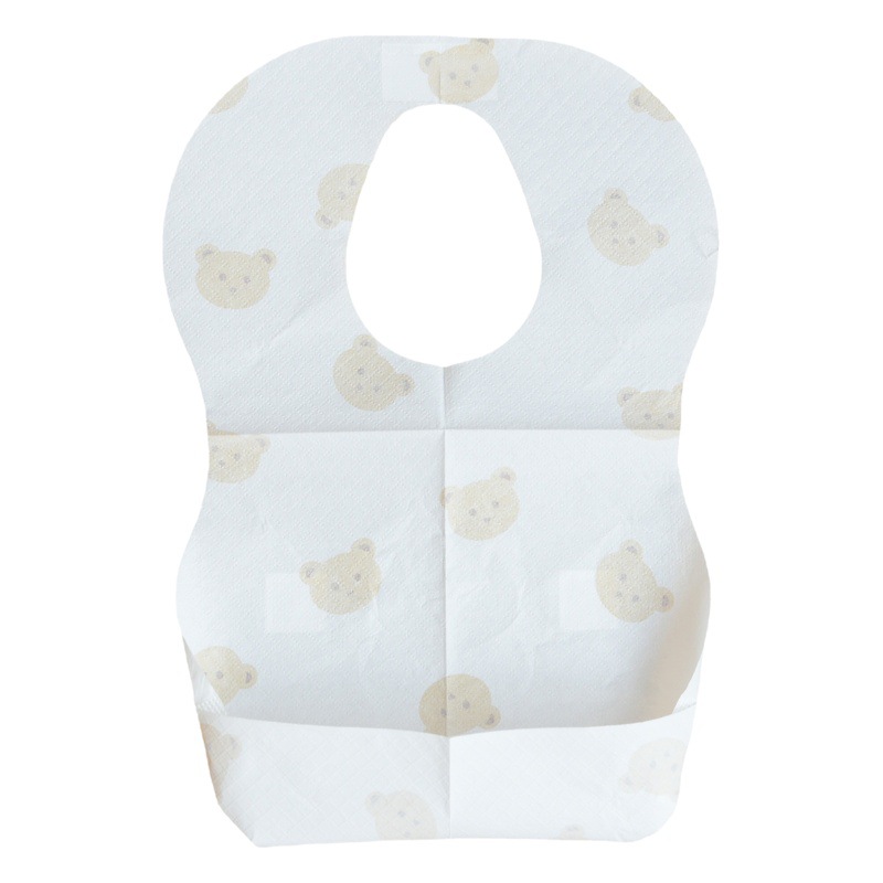 Ins nuevo verano bebé no tejido desechable babero desechable patrón de oso babero absorbente portátil para salir