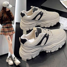 松糕厚底老爹鞋2024秋冬新款复古显脚小增高运动鞋百搭休闲鞋女