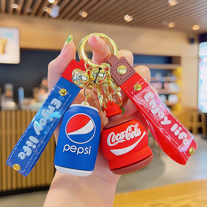 Pepsi-Cola Beverage Bottle Creative Keychain Car Keychain Pendant Couple Pendant School Bag Small Jewelry Wholesale Pepsi-Cola Beverage Bottle Creative Keychain Car Keychain Pendant Couple Pendant School Bag Small Jewelry Wholesale