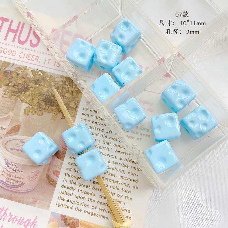 多巴胺彩色烤漆小号奶酪方块直孔散珠diy手机链串珠材料饰品配件|undefined
