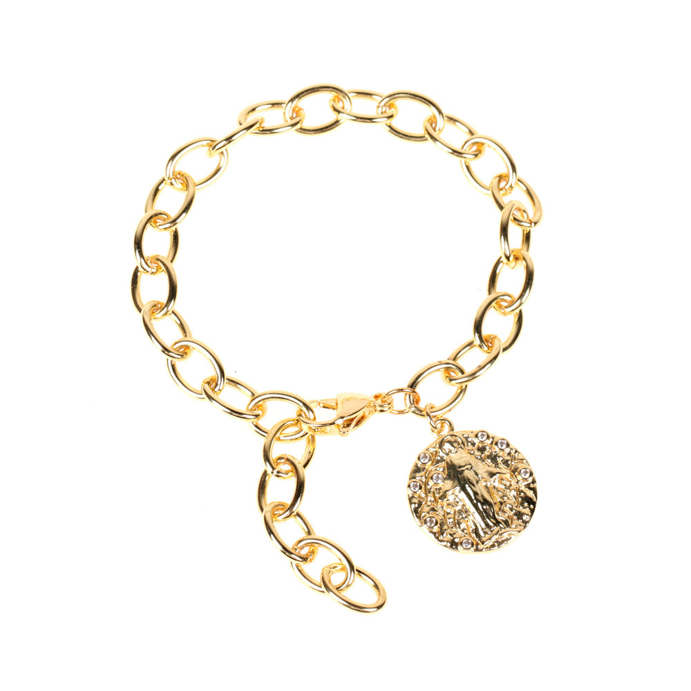 Nouvel Ensemble De Bracelet De Collier Pendentif Rond En Diamant De Mode display picture 13