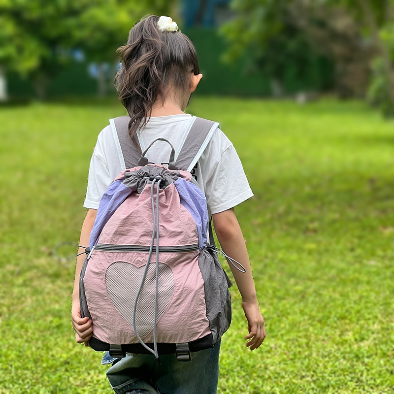 Mochila coreana de gran capacidad para niños y niñas dulce amor extranjero cuerda de dibujo bolsas escolares de niños bolsas de viaje de moda