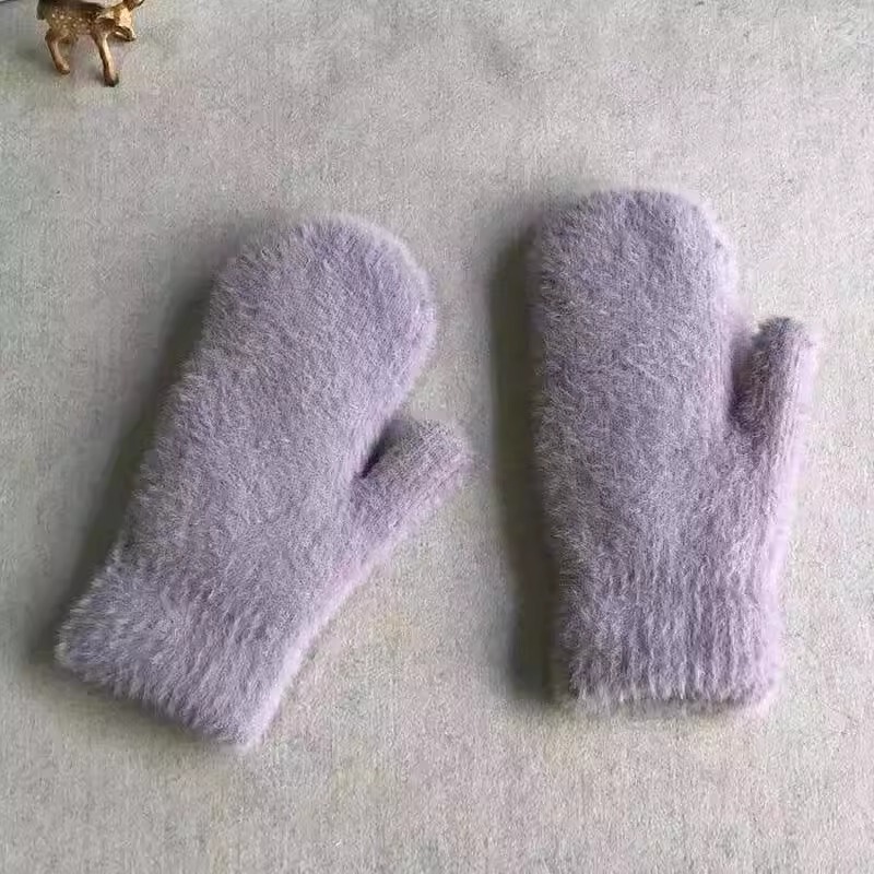 Ins女性は冬に保温パイル混紡包頭純色手袋学生がファッションに乗って寒波を防ぐ|undefined