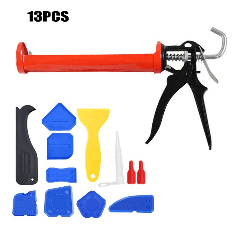 跨境热卖13件套美缝工具密封胶压胶枪玻璃胶去除刮板铲刀修整工具