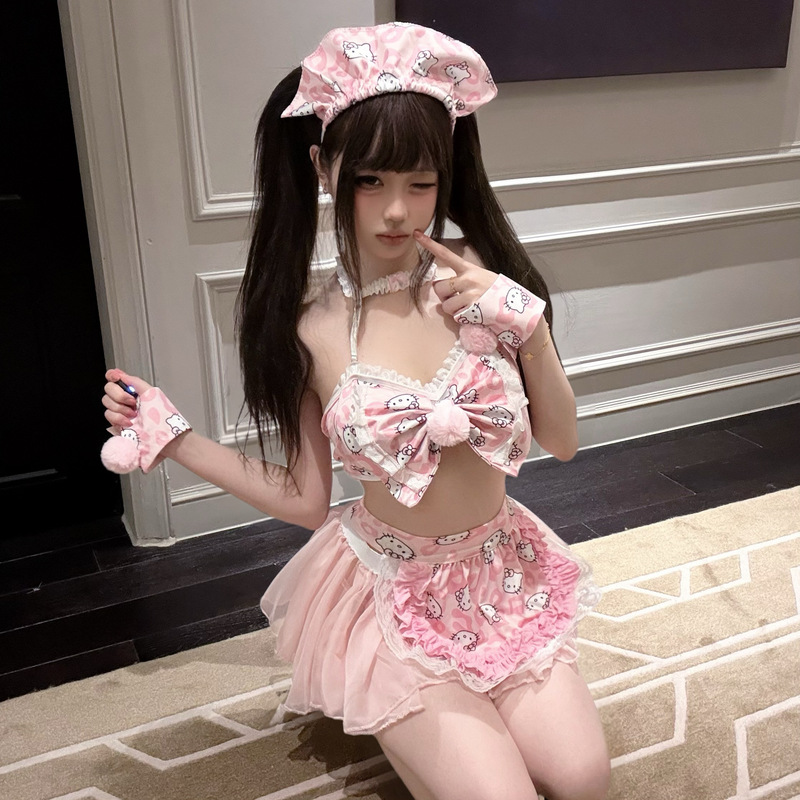 Sexy Japanese-Style Bunny Girl Private Chiffon Printed Cat Girl Maid Kimono Set Lingerie Sexy Pure Desire Sexy Japanese-Style Bunny Girl Private Chiffon Printed Cat Girl Maid Kimono Set Lingerie Sexy Pure Desire