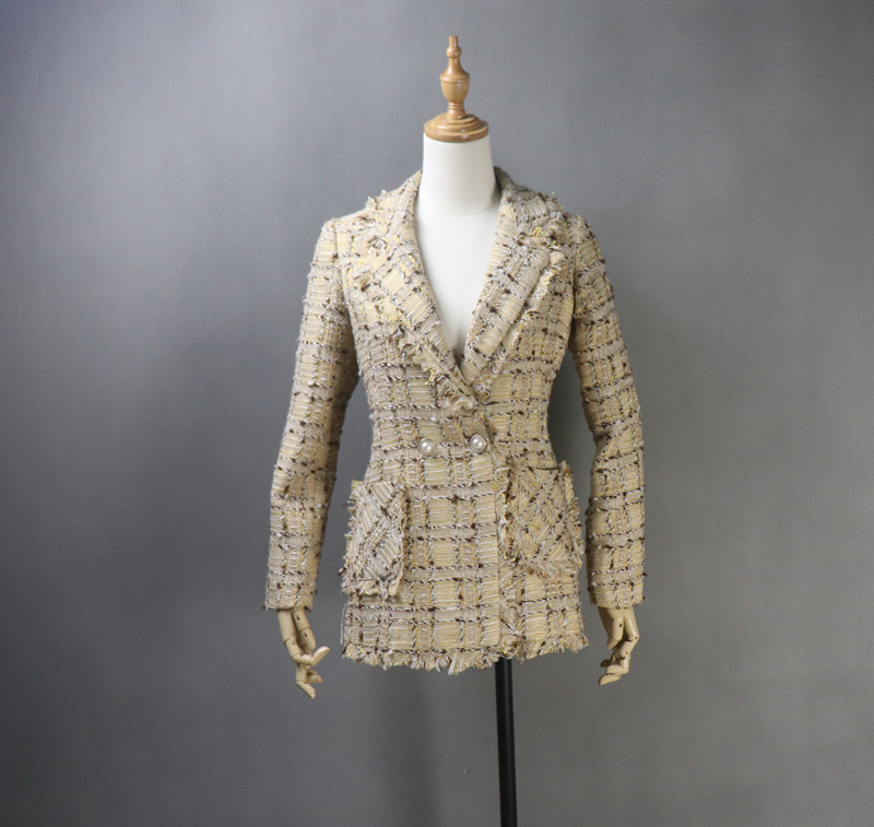 Autumn New Women's Slim-fit Slimming Mid-length Coat Coat Xiaoxiang Maple Suit Collar Top