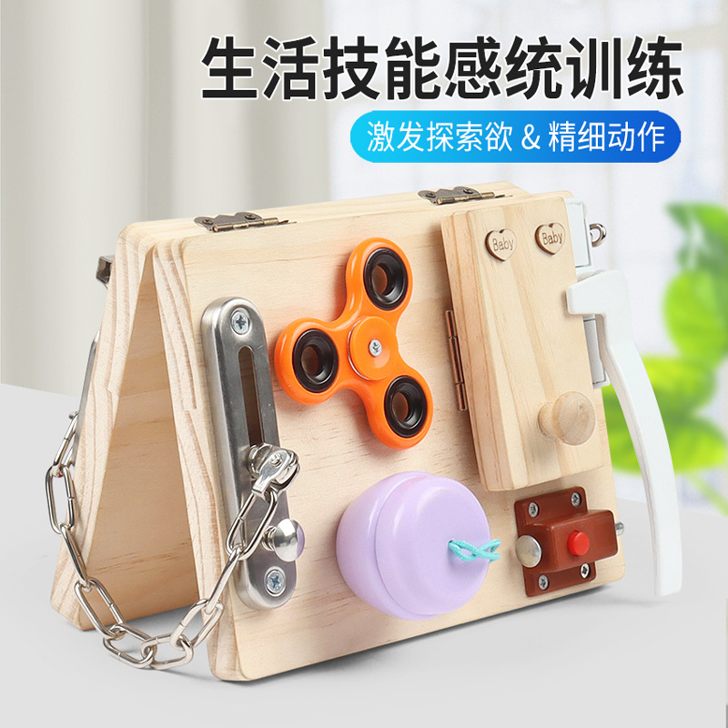 Transfronterizo niños Montessori enseñanza ayudas multifunción interruptor desbloquear ocupado rápido ocupado bebé Educativo Educación Temprana Juguetes