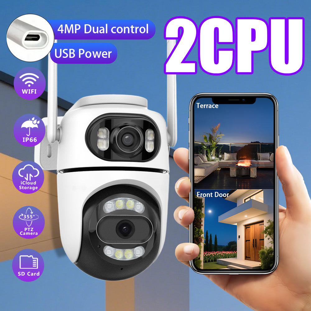 Icsee Wireless Wifi Network Camera Binocular High-Definition Camera Home Mobile Phone Remote Gun Ball Monitor