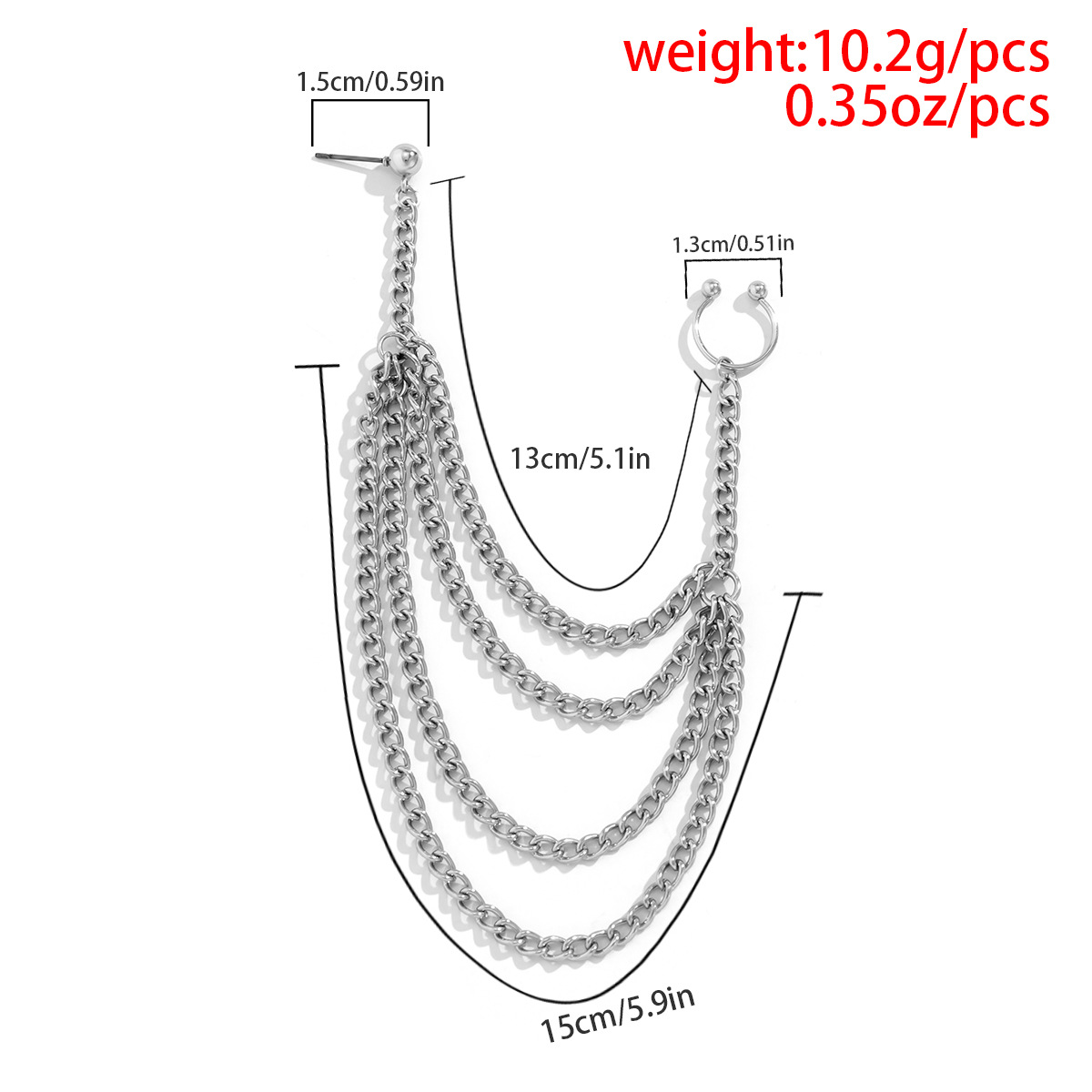 Punk Geometric Moon Iron Plating Nose Ring