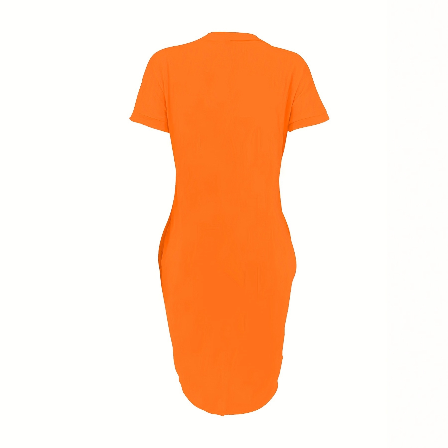 Women's Clothing Women's Batwing Sleeve Dress Irregular Style Shorter Front Longer Back With Pockets Hot Selling Short Dresses_ecoleips.com