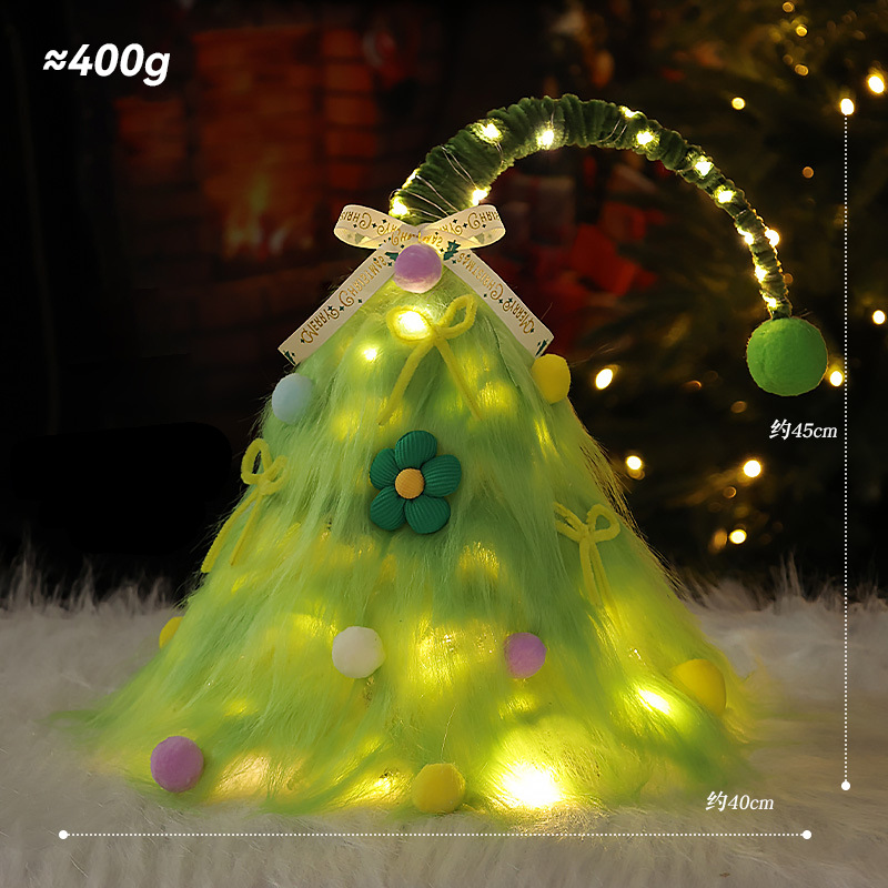 Árbol de Navidad Decoración Árbol de Navidad Mesa de felpa Paquete de árbol pequeño Mini árbol rosa Pequeño árbol de Navidad Brillante Árbol pequeño