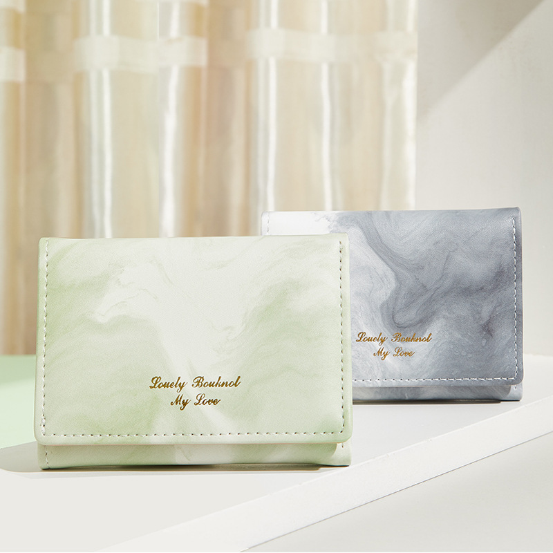 2024 nueva billetera de mujer pequeña corta y exquisita mini bolsa de tarjeta de identificación de estudiante tinta degradada de sentido avanzado