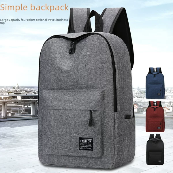 Cross-border simple business backpack custom large-capacity student schoolbag outdoor leisure printed logo computer bag wholesale