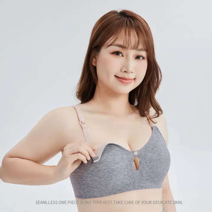 加大码罩杯孕妇内衣怀孕期上开扣喂奶哺乳文胸果冻无痕聚拢防下垂
