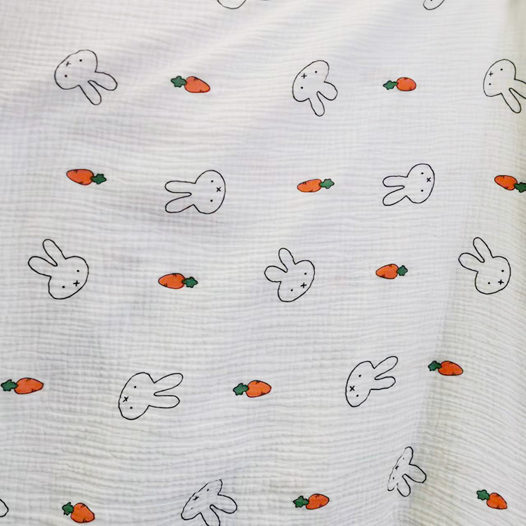 Fabricante de suministro al por mayor de bebés manta de pañales tela de algodón plana de doble gaza tela de ropa de bebé