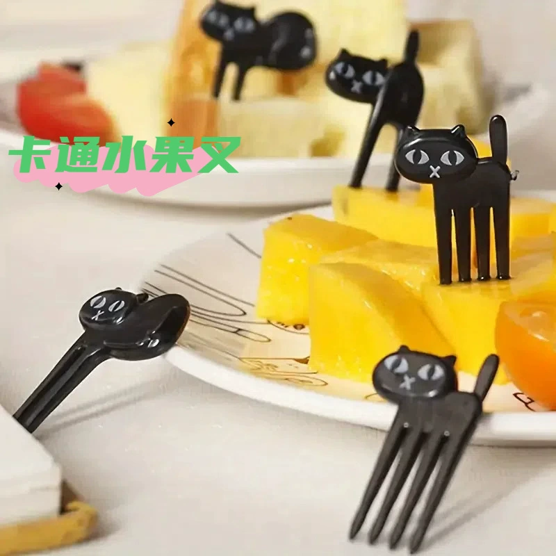 Домашняя фруктовая подпись мультяшная фруктовая вилка собачий медведь милый мини котенок бенто голова животного ребенка креативная вилка