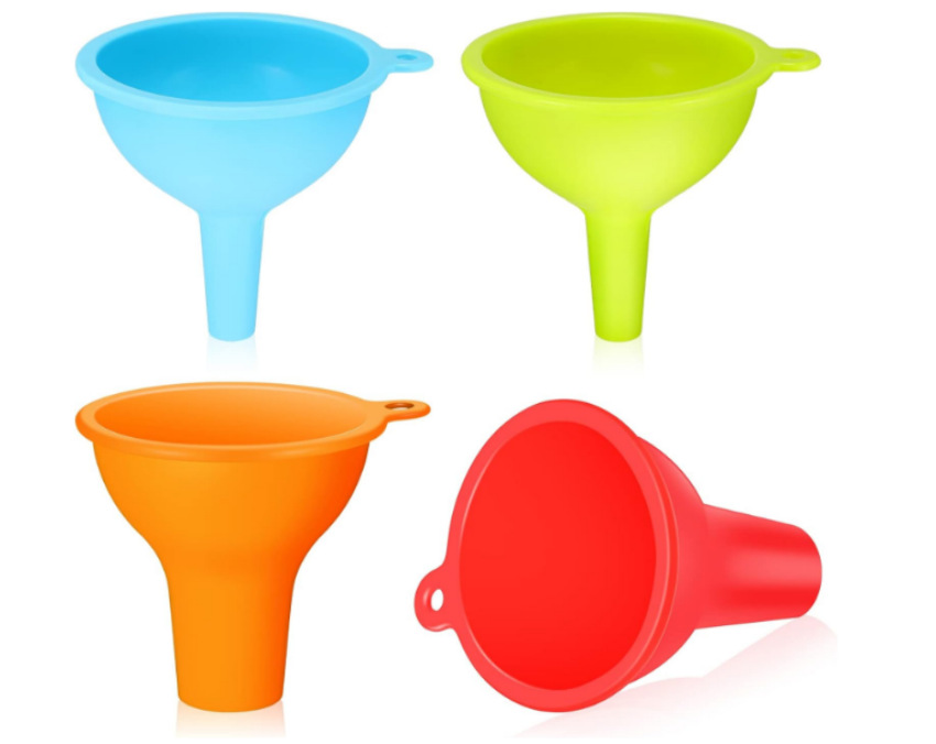Suministro directo de fábrica embudo de silicona conjunto de tres piezas embudo de aceite de cocina embudo de vino embudo de sub-embalaje del hogar resistencia a altas temperaturas
