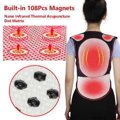 Magnetic self-heating vest, 118 magnet tourmaline shoulder pads, back and belly warmer shoulder and neck waistband