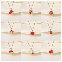 2025福运龙生肖项链女滴油钛国潮本命年吊坠送女友礼物批发首饰