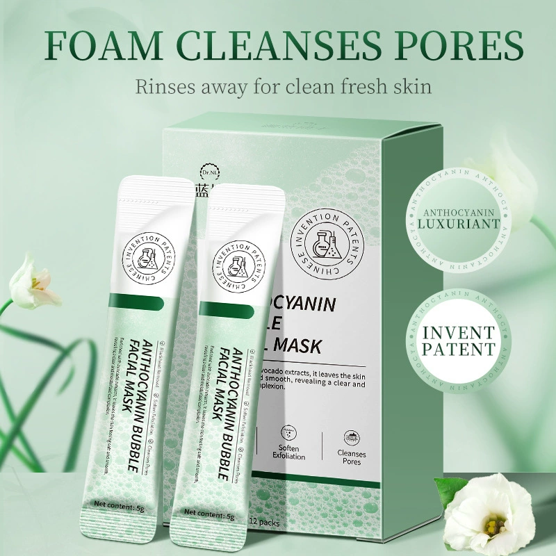 Face Mask Anthocyanin Bubble, pore-cleansing acne remover, easy foam application