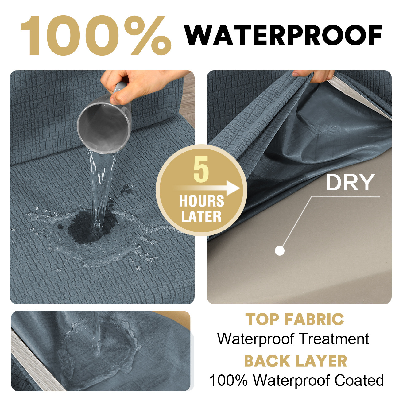Solid color corn kernel waterproof caravan cover car seat card holder dustproof cushion cover elastic seat cover set