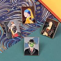 Ретро мир знаменитая живопись значок pin абстрактное искусство портретная живопись маслом одежда аксессуары брошь художественная школьная сумка украшения