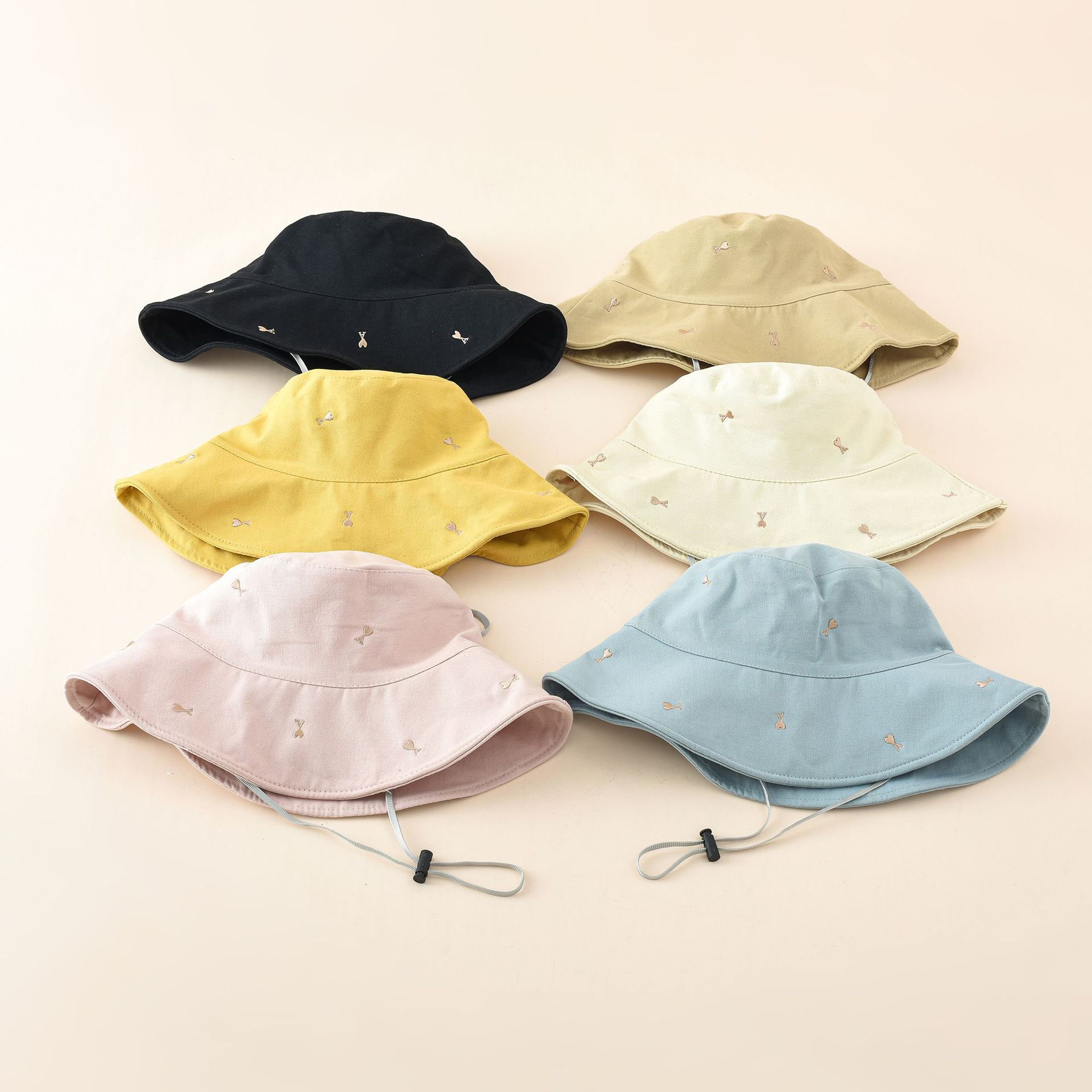 Sombrero de verano de las mujeres sombrero de pescador Delgado moda coreana primavera y otoño bordado de doble cara protección solar sombrero de sol moda