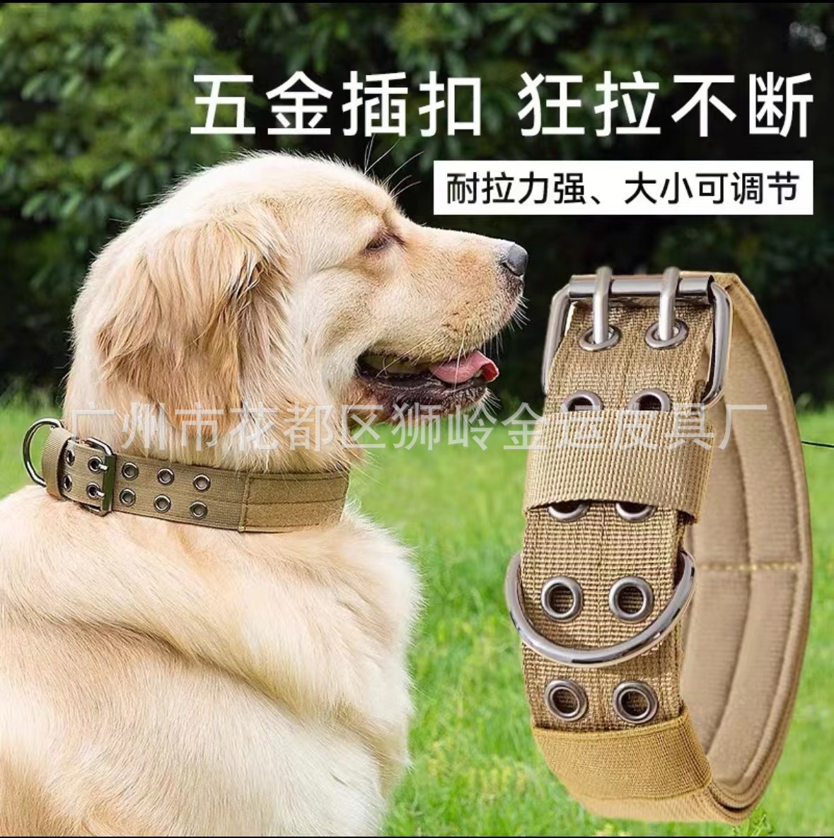 Nylon Anti-wear Five-gear Adjusting Pin Buckle Dog Ring Medium and Large Dog Training Collar Outdoor Tactical Dog Ring Dog Neck Collar