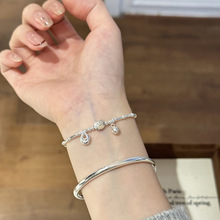 小红书同款熊猫竹节手链2024新款银色碎银子显白时尚手饰一件代发